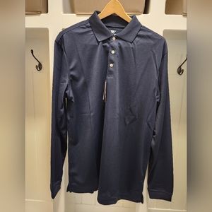 Mens long sleeve polo (Navy Blue)